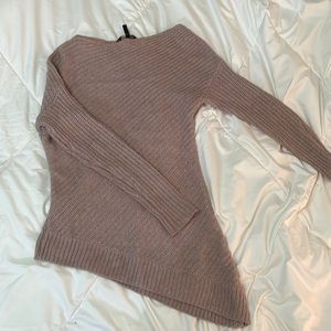 BCBG Everest sweater. XXS. wool long asymmetrical sweater. Pumice color